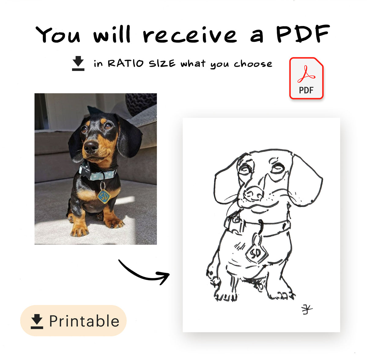 Dog Portraits from Photo ~ Digital Download