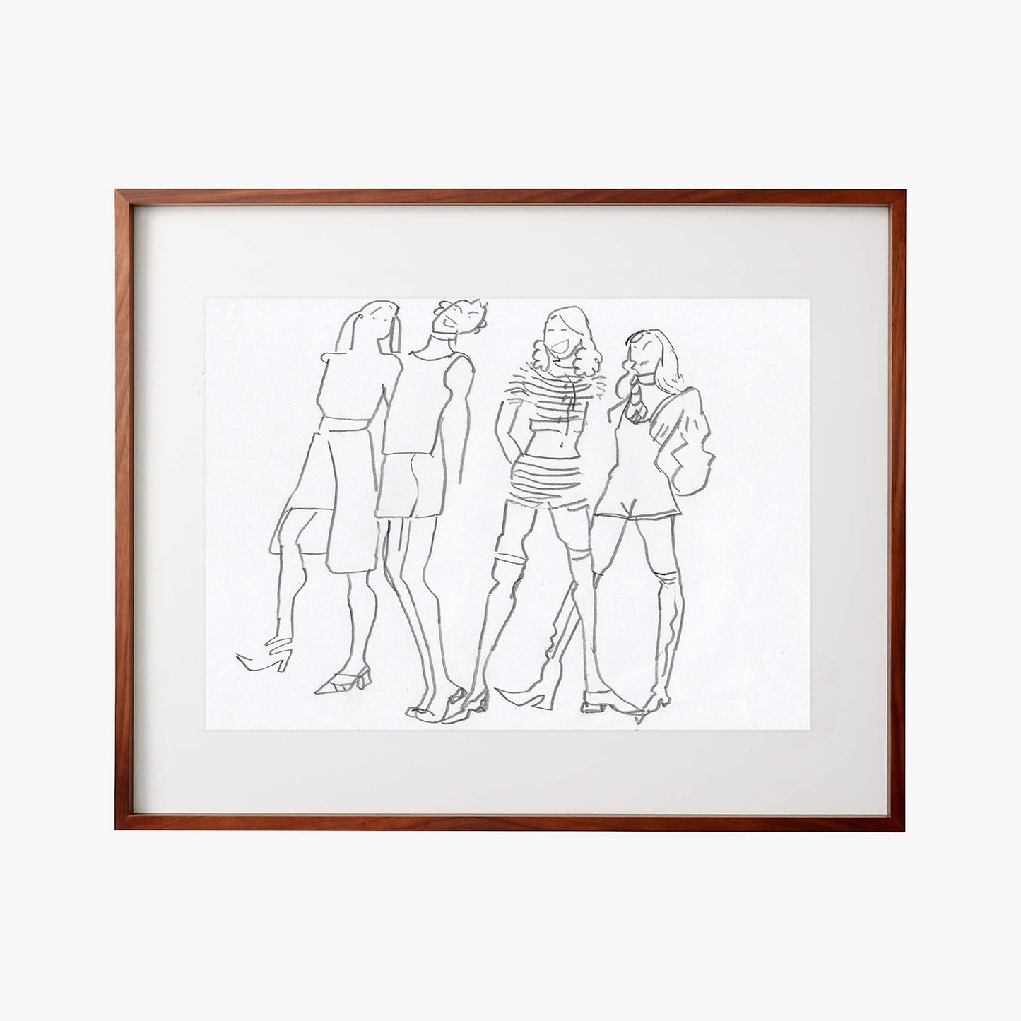 School Fashion ~ Hand Drawn Original Pencil Drawing ~ Girlish Friendship ~ Back to School Wall Art ~ A4 Jenea Kaitaz (11.7 x 8.3 inch)