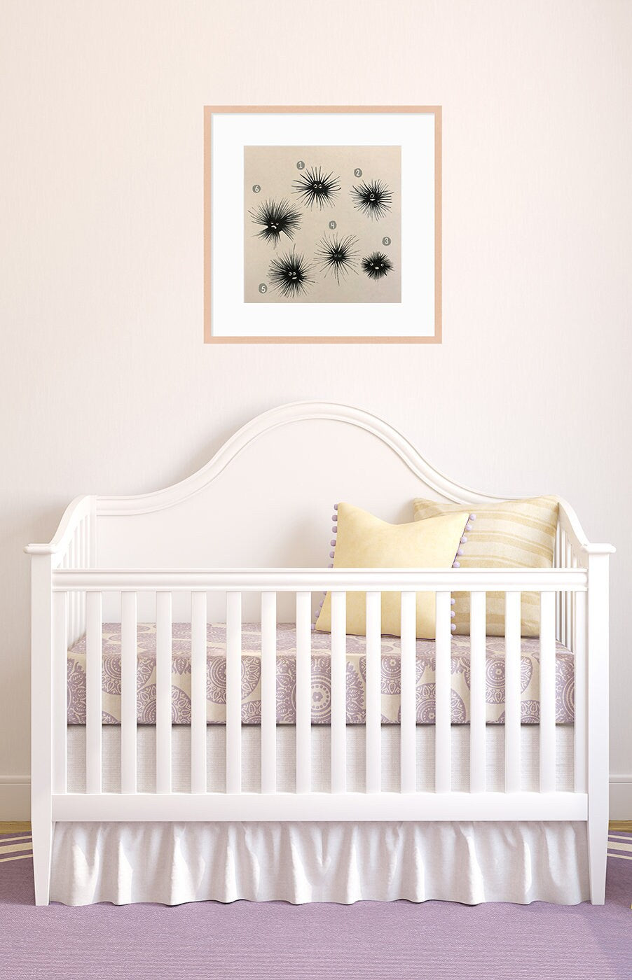 Sea Urchin Cute Printable Nursery Art, Square Cute Print, Ocean Wall Prints, Nursery Wall Art, Digital Download, Sea Print Downloadable