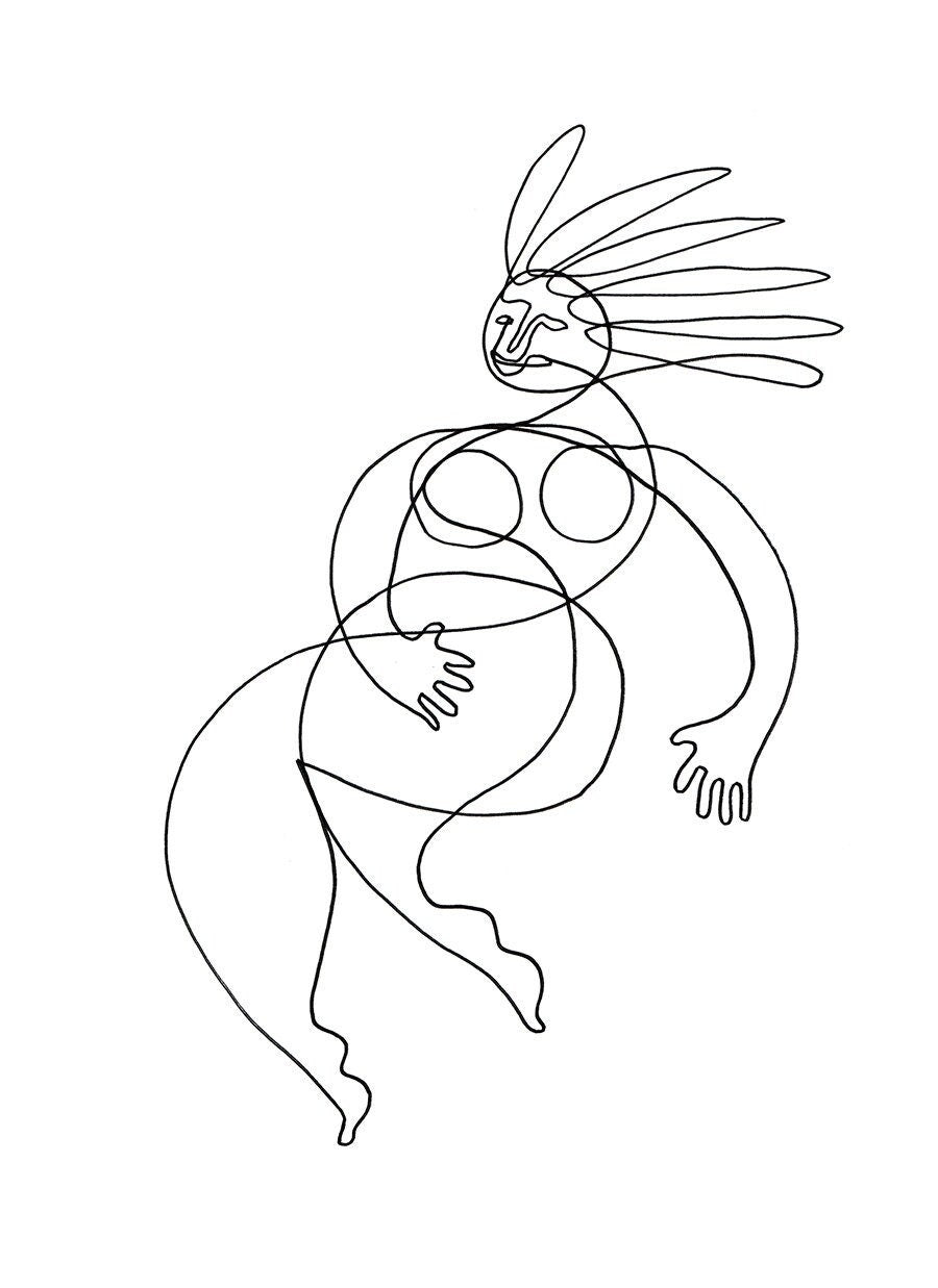 Fine art nude digital print, Line Nude - instant download gift wall decor