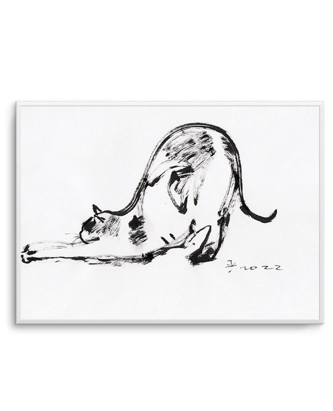 Morning Cat Wall Art Print, Printable Digital Download, custom cat wall print, Funny cat, Yoga, Fitness, Gym gift wall decor