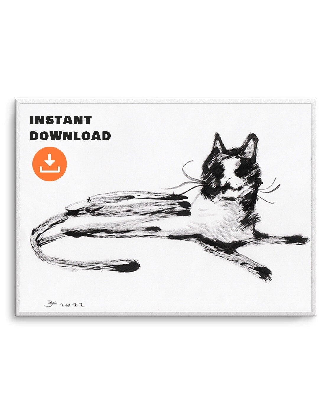 Relax cat - digital download gift wall decor
