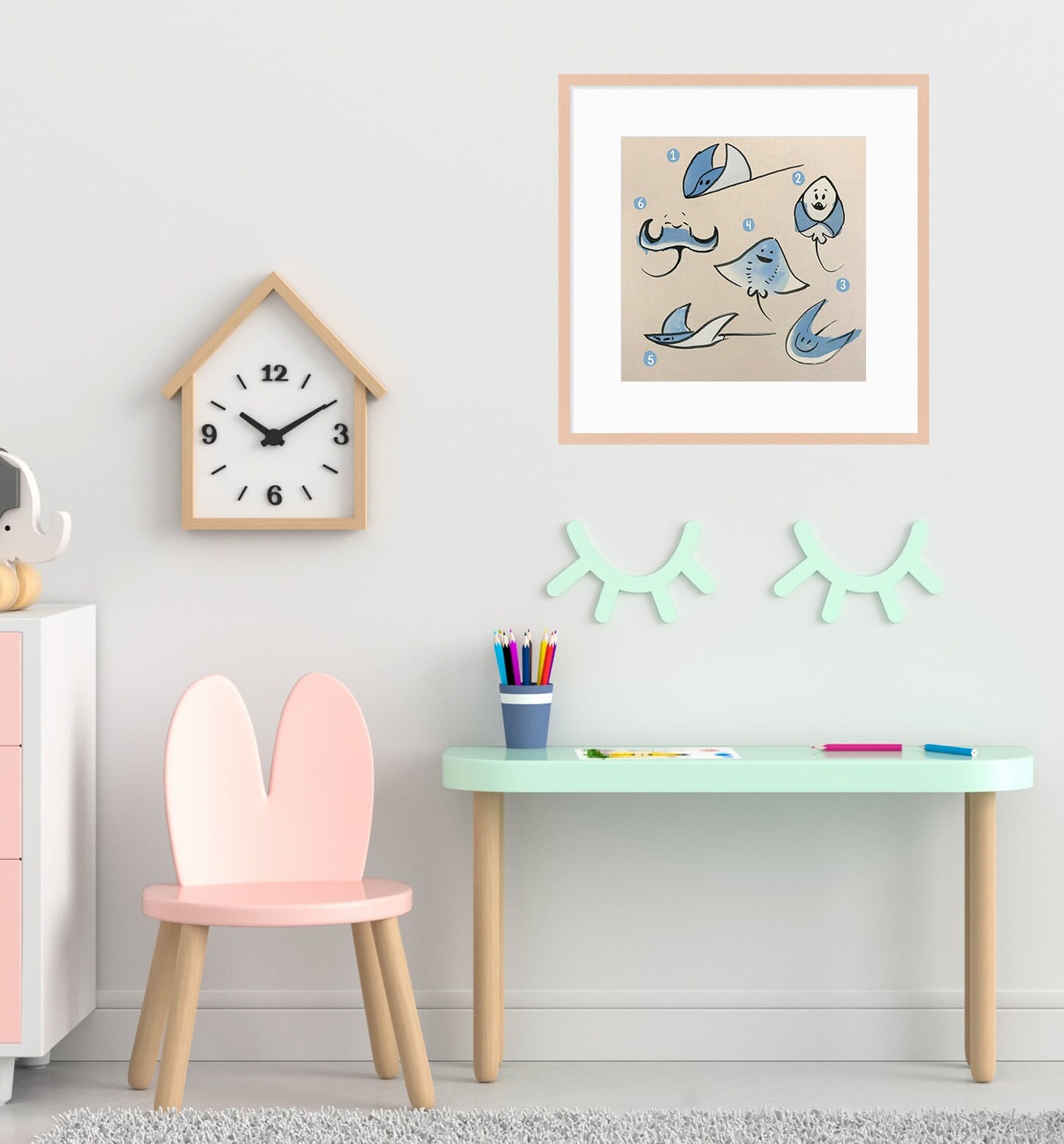 Stingray Wall Art, Digital Download, Print Nursery Art, Ocean Wall Prints, Nursery Wall Art, Cute Printable, Sea Fish Print Downloadable