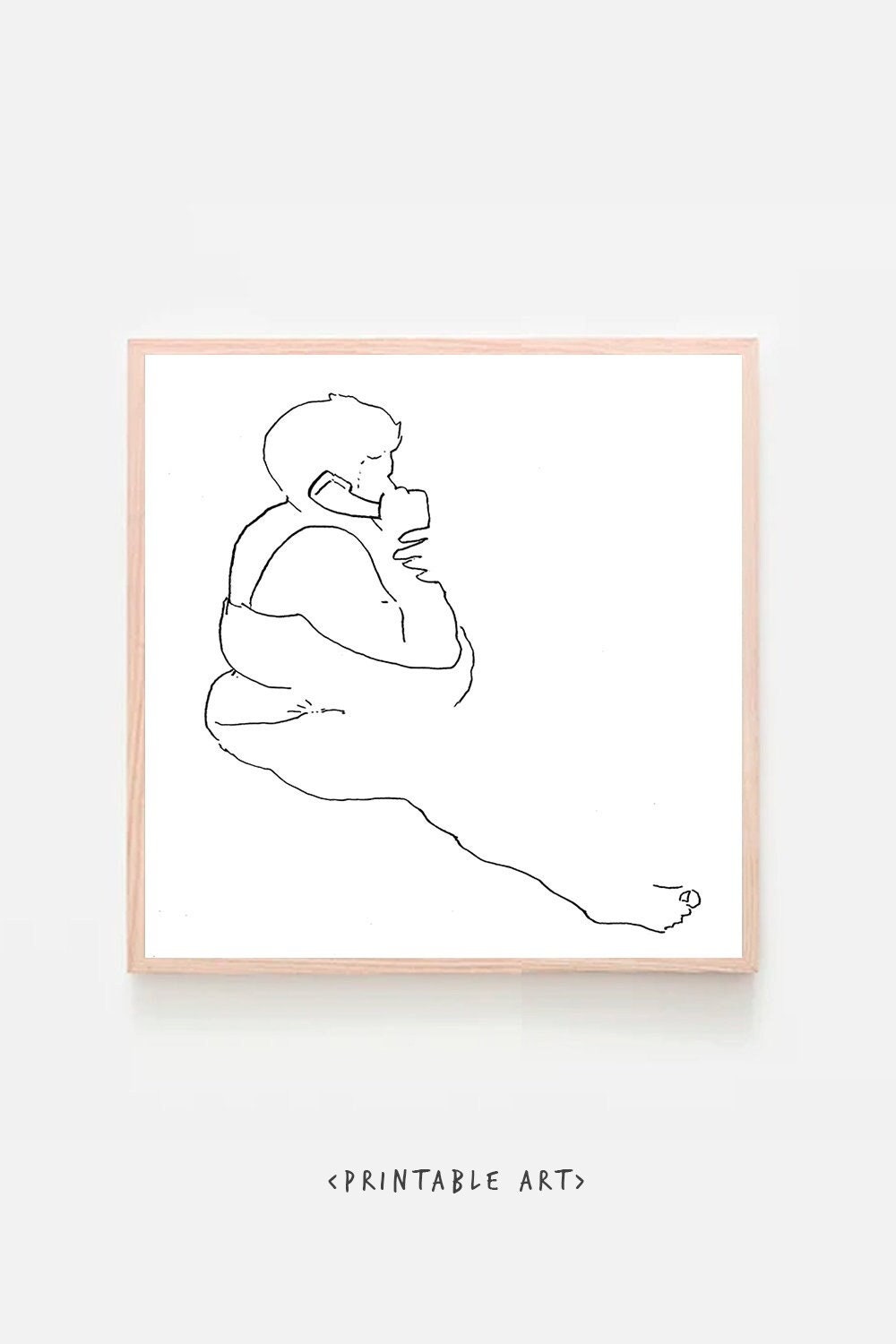 Line Art Woman Digital Printable ~Sketch Art ~Download Wall Print ~ Minimalist Home Decor Gift for Her Sketch Gallery Sketch black and white