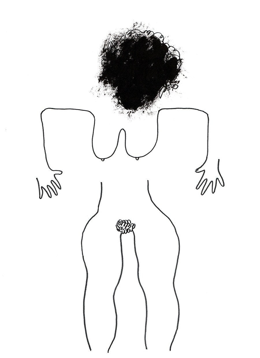 Fine art nude digital print, Nude 2 - instant download gift wall decor
