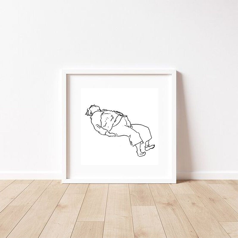 Minimalist Dorm Decor Sleep Woman Digital Printable ~ Sketch Art ~ Download Wall Print ~ Gift for Her Sketch Gallery Sketch black and white