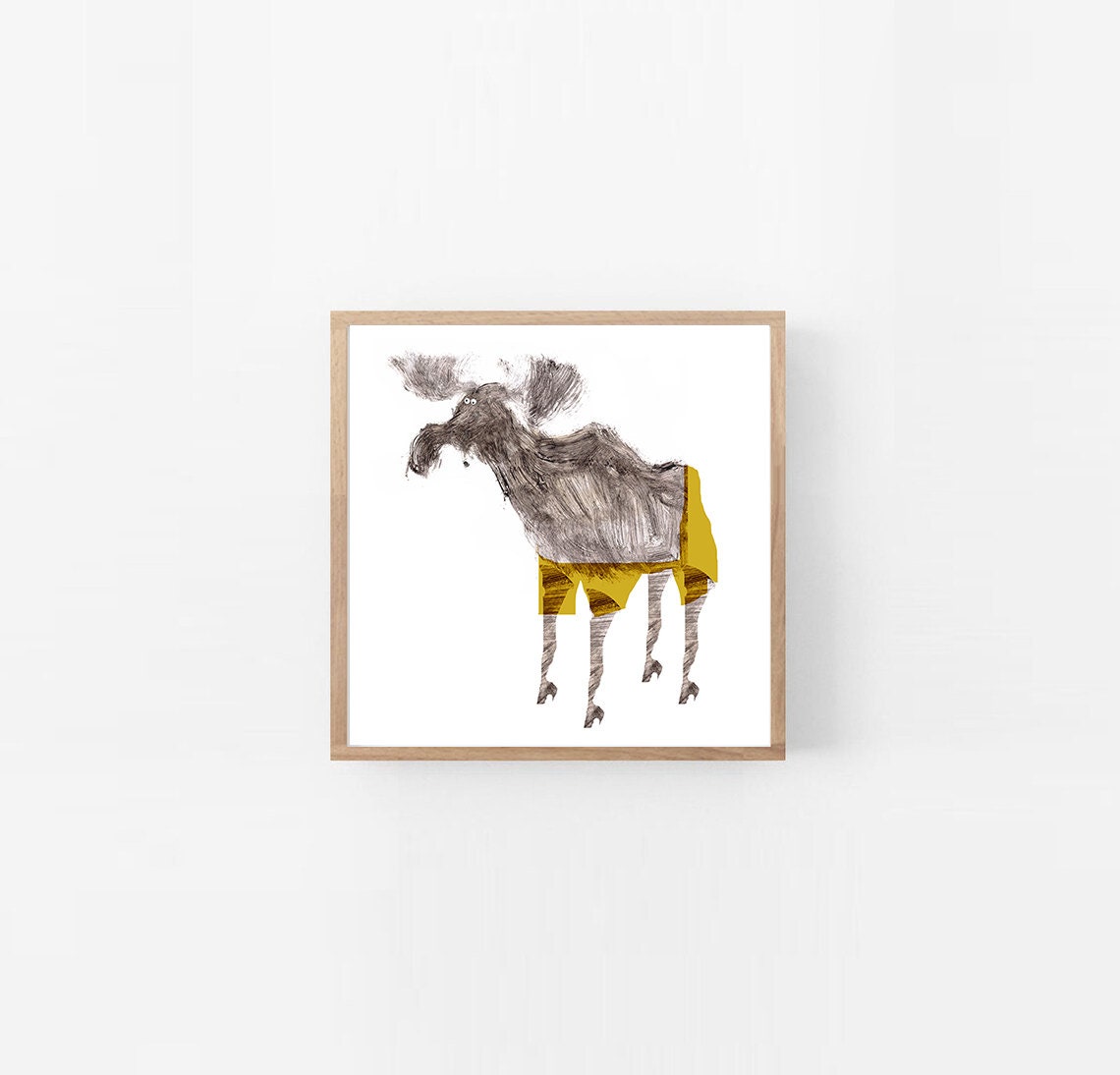 Moose Funny Nursery Wall Art Print ~ Happy Printable Art ~ Animal Nature Wall Decor for Kids ~ Moose on High Heels ~ Forest Animal ~ Digital