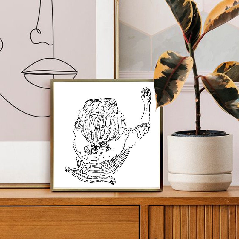 Line Art Digital Printable ~Sketch Art ~Download Wall Print ~ Minimalist Home Decor Gift for Her Sketch Gallery Sketch black and white