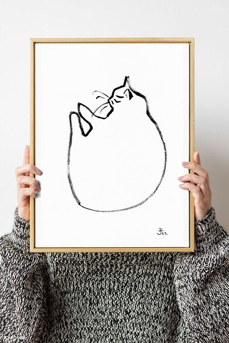 Cat Nursery Minimalist Wall Art Print, cat wall decor, cat print, cat Art Print, digital download Gift for Her, Cat Lover Gift