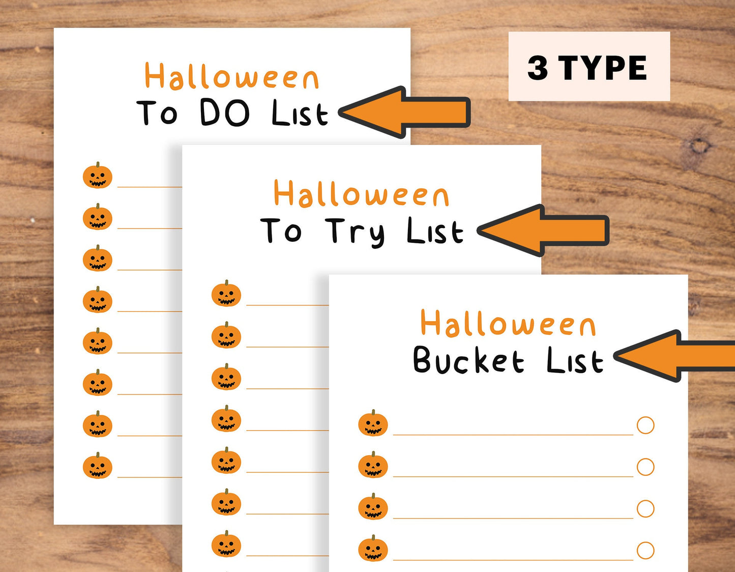 Halloween Printable To Do List Planner Bucket List ~ Instant Download ~ Goodnotes Template ~ Simple