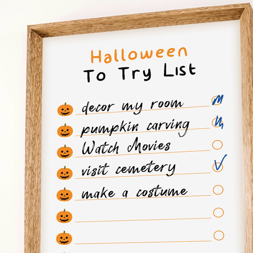 Halloween Printable To Do List Planner Bucket List ~ Instant Download ~ Goodnotes Template ~ Simple