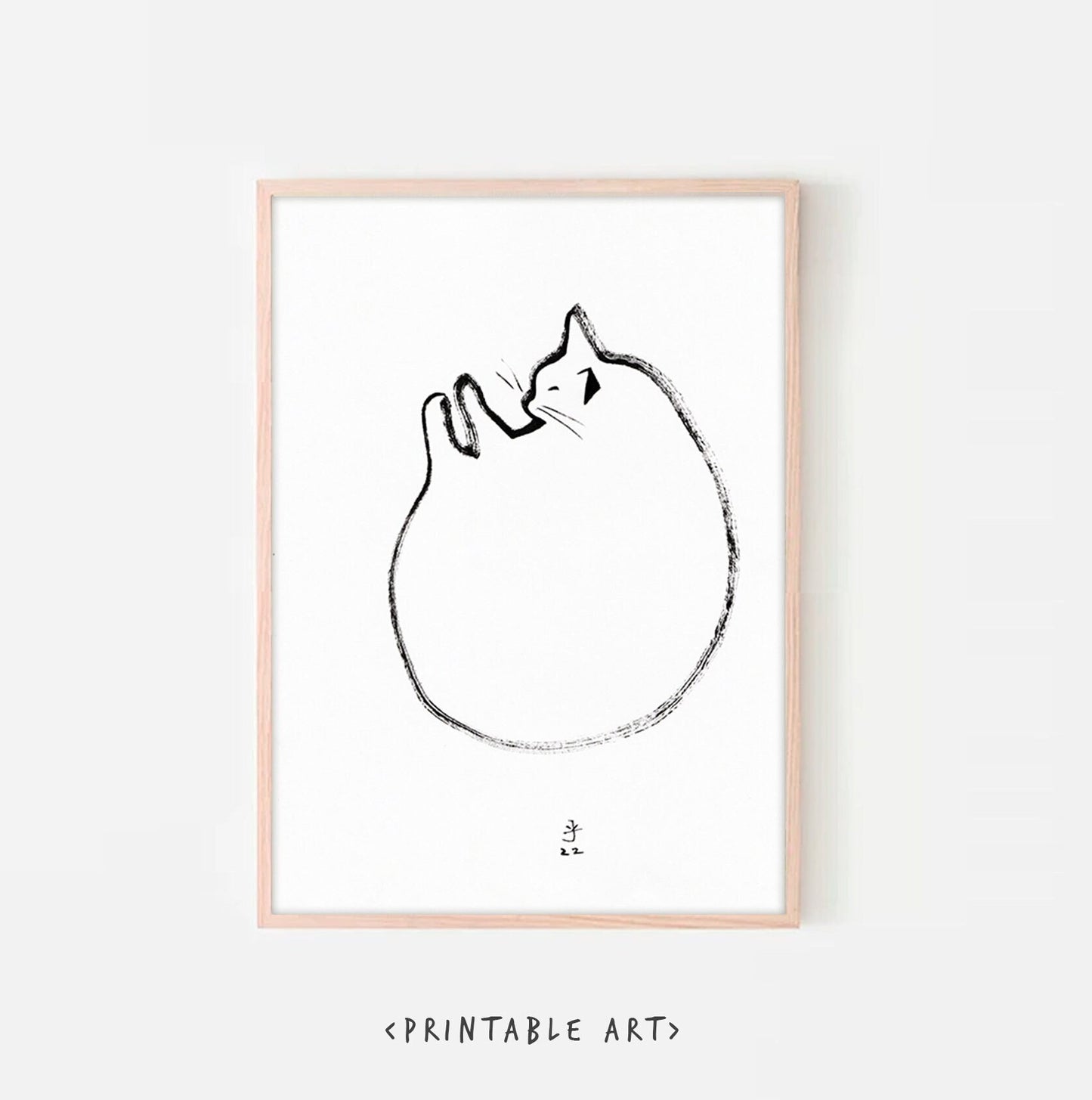 Bedroom Art, Nursery Wall Art Print, Minimalist Cat wall decor, cat print, cat Art Print, digital download, Gift for Her, Cat Lover Gift