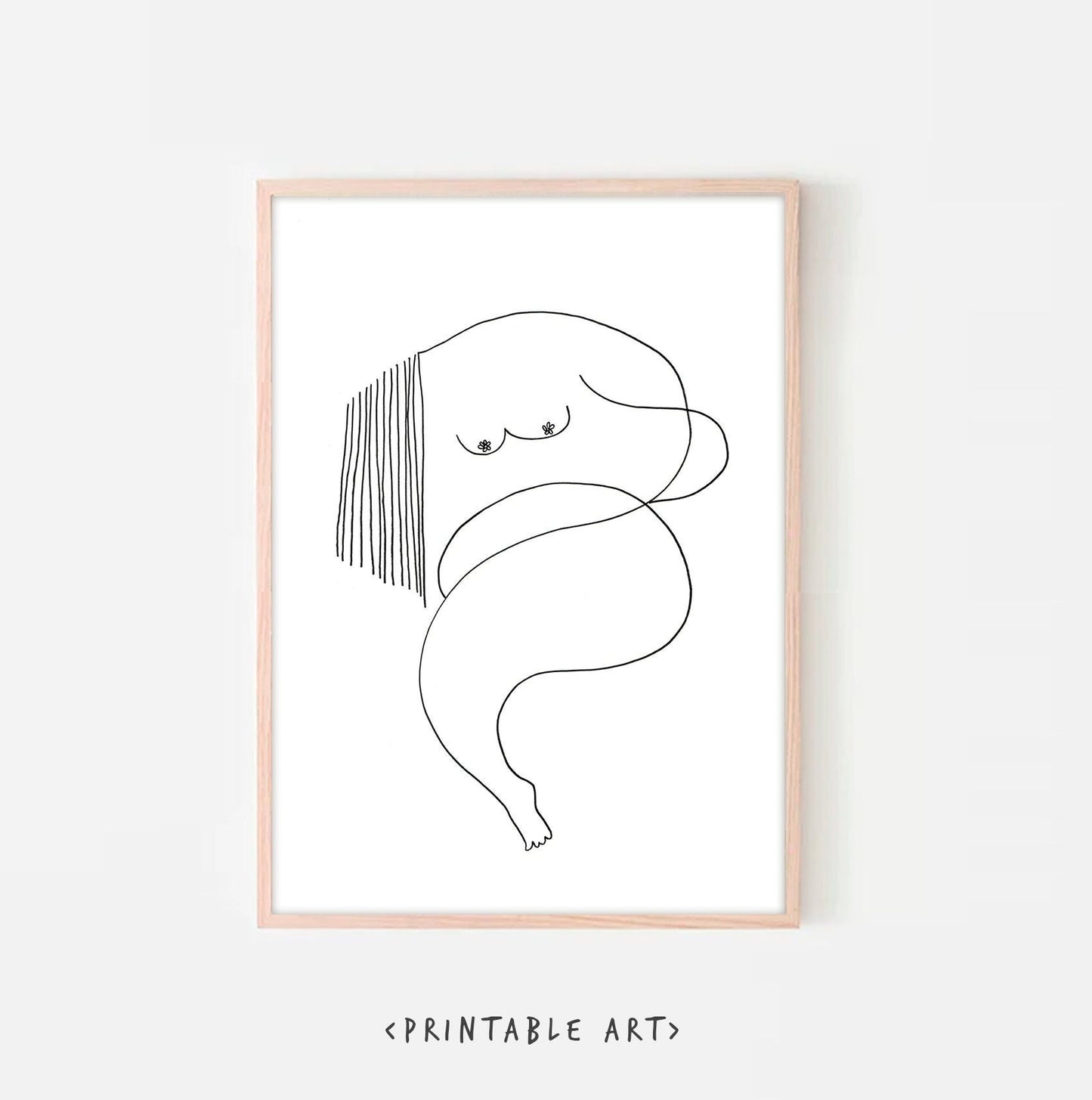 She - Fine art nude digital print, instant download gift wall decor