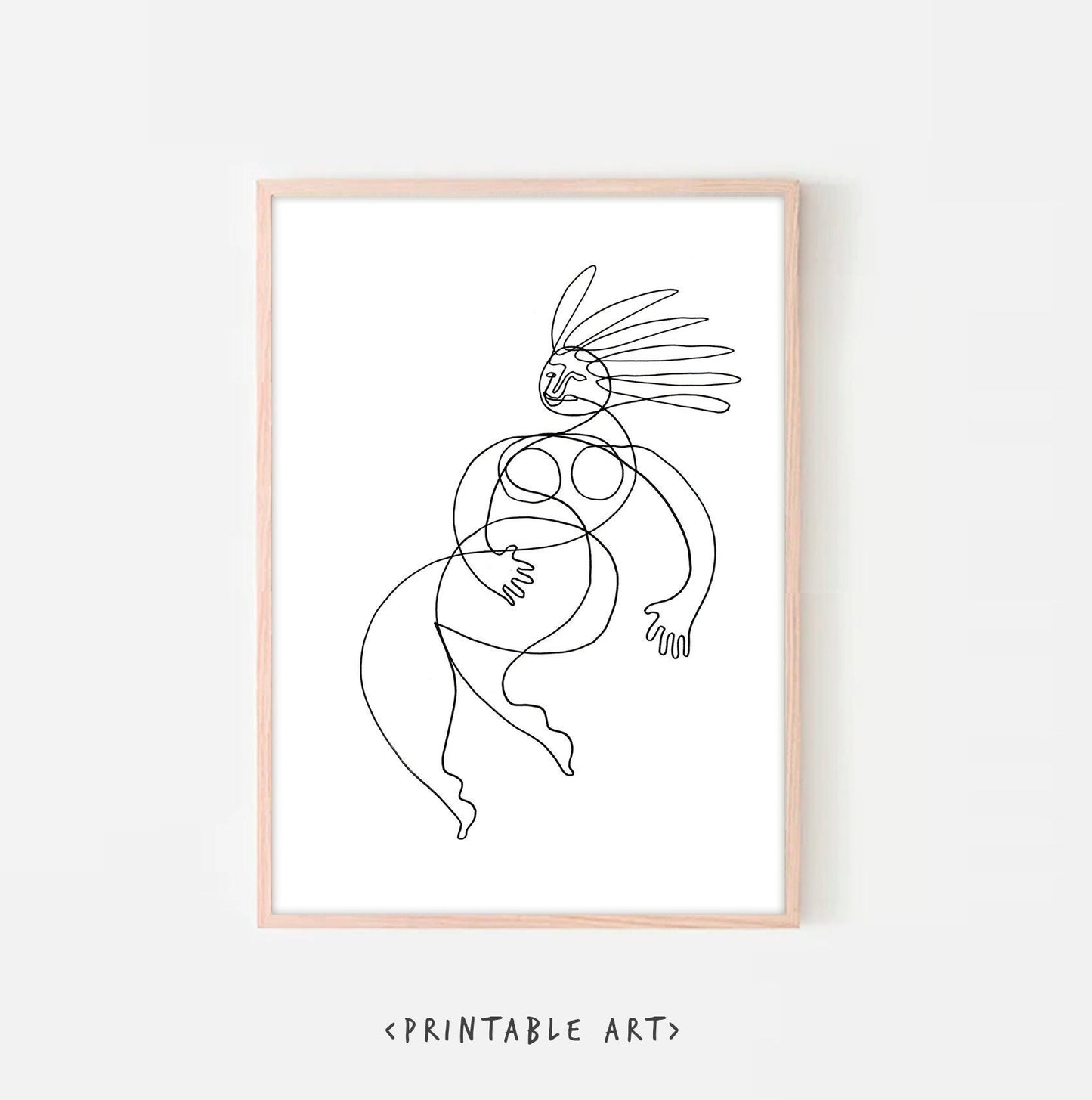 Fine art nude digital print, Line Nude - instant download gift wall decor