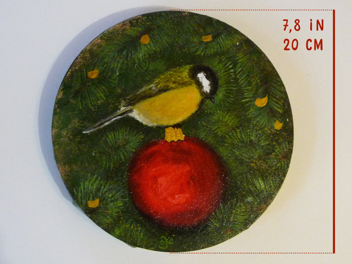 Black Capped Chickadee, Acrylic Painting on Canvas Sustainable Natural Art, Heirloom Quality Hand-Painted, Unique holiday gift, Gift Idea