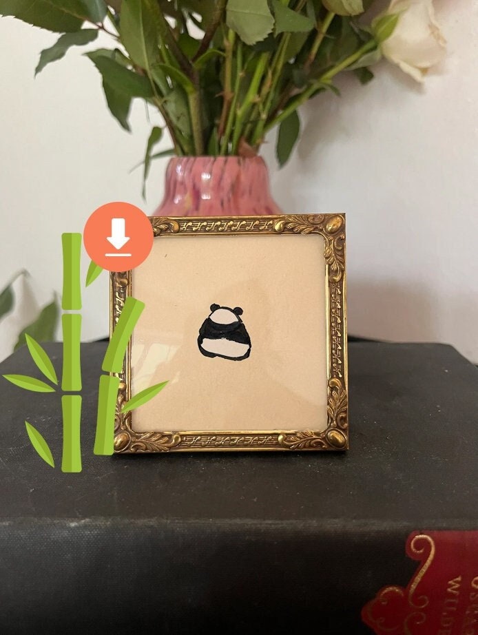 Cute Panda Print, Digital Download Art, Panda Party, Panda Gifts, Panda png, Woodland Baby Shower Decor, Kids animal decor, Nursery Decor