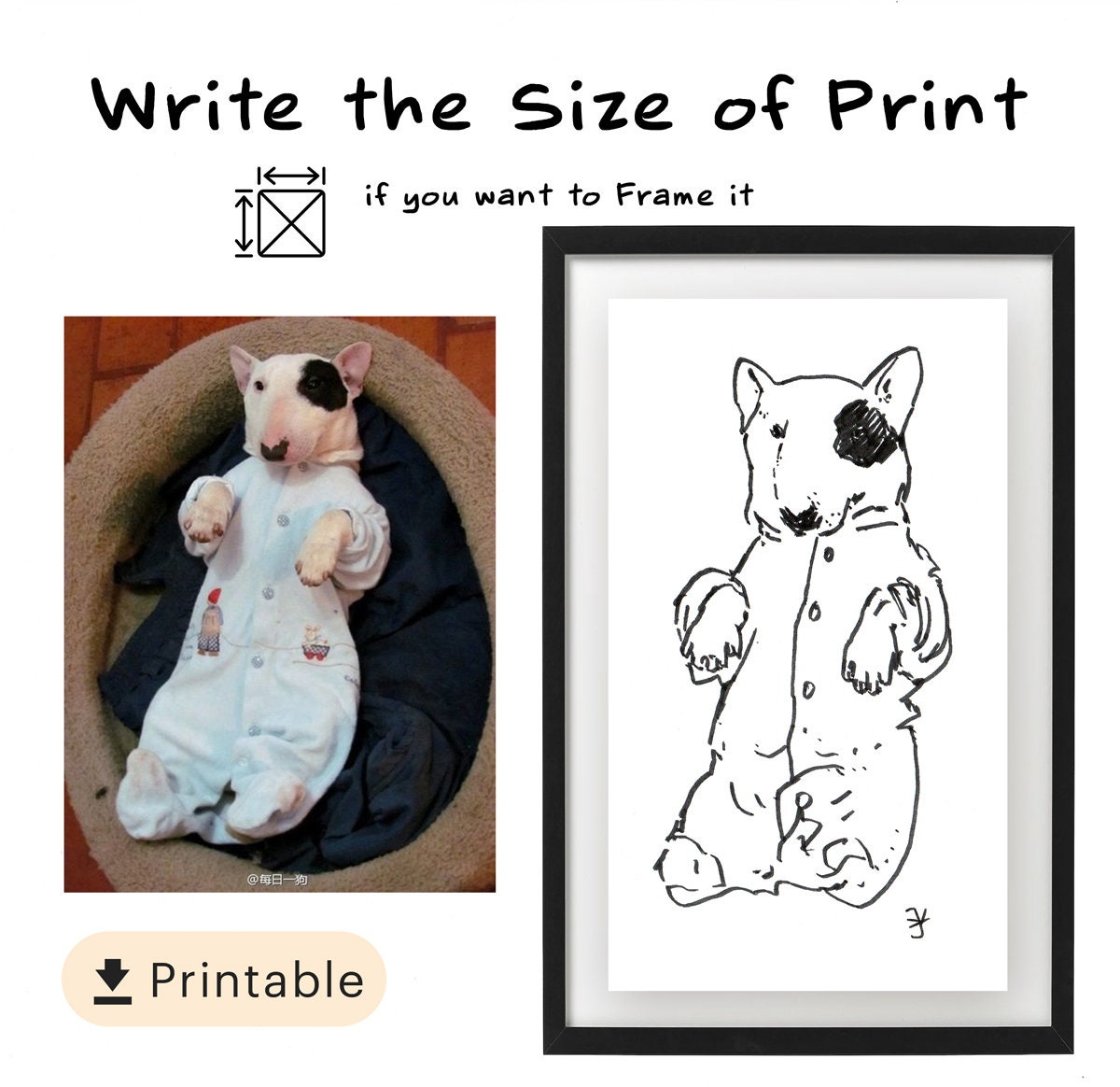 Dog Portraits from Photo ~ Digital Download