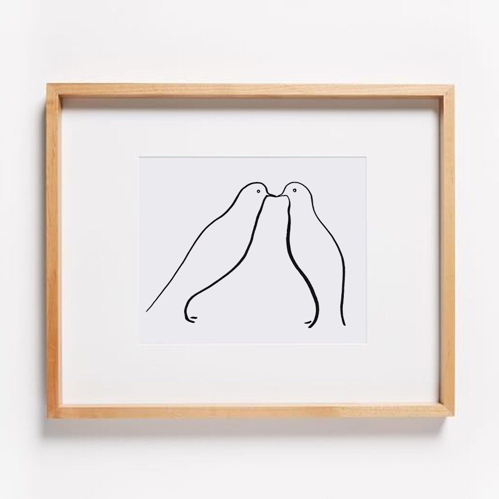 Pigeon Print, Minimalist line art, Bird Lover Gifts, Peace Sign, Wall Art Decor, Digital Download, Picasso Dove, Love printable art