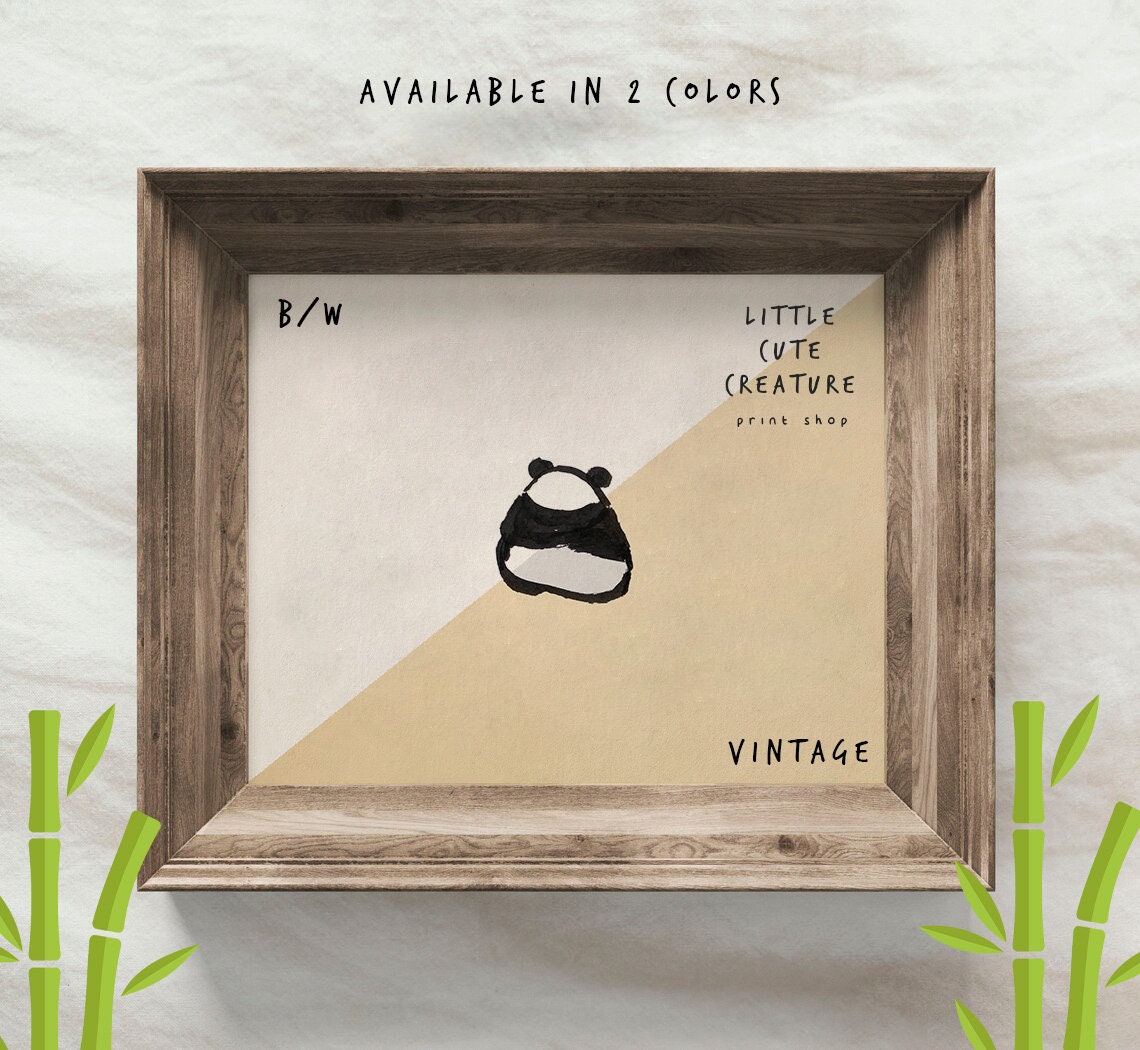 Cute Panda Print, Digital Download Art, Panda Party, Panda Gifts, Panda png, Woodland Baby Shower Decor, Kids animal decor, Nursery Decor