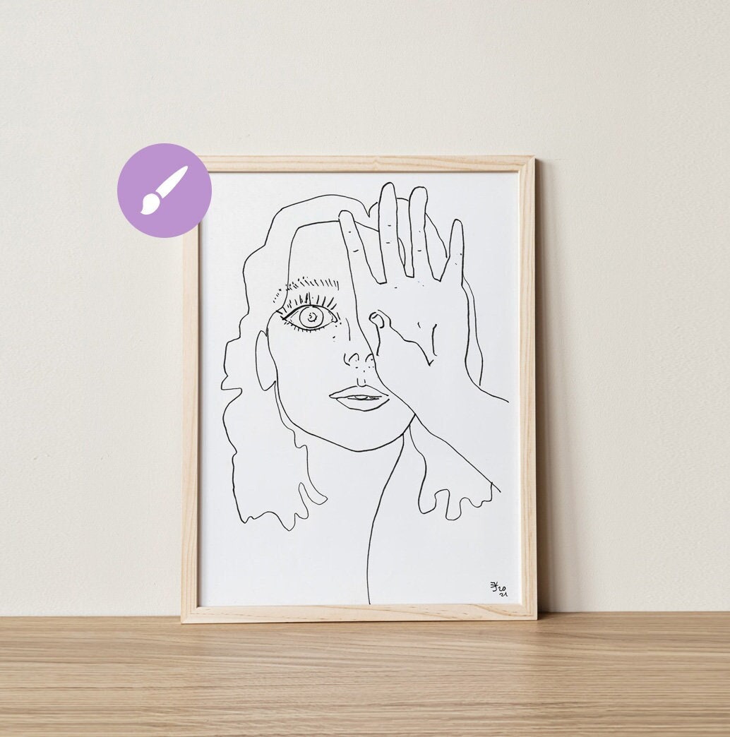 Hand Drawing Eye Original Ink Drawing Art A4 Jenea Kaitaz (8,3 х 11,7 inch)
