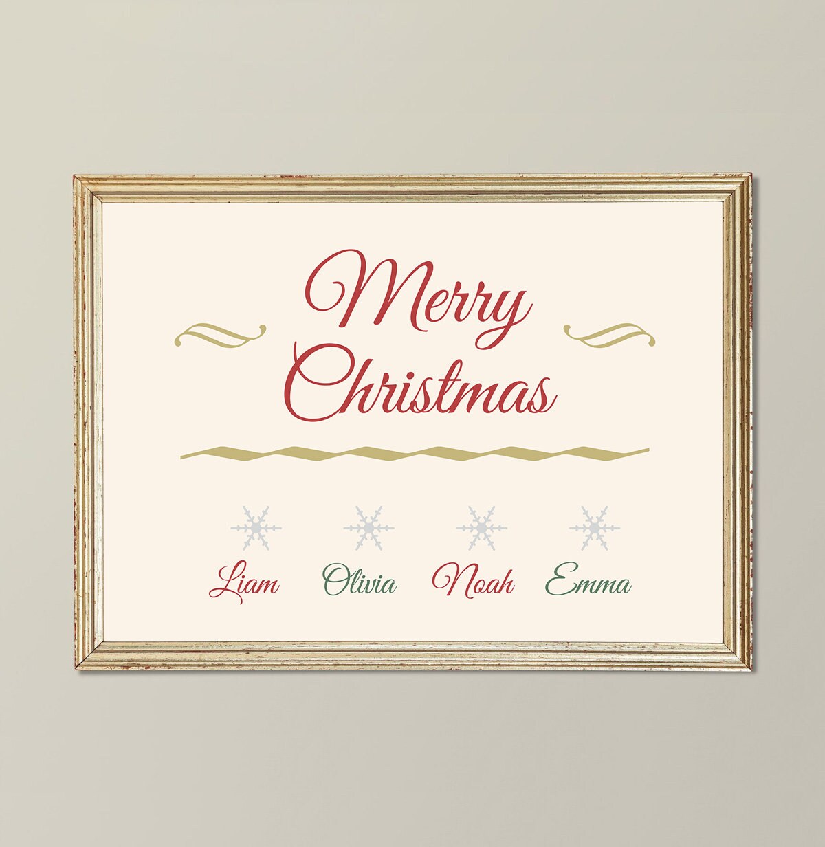 Personalised Christmas Family Print, Digital Download, Christmas Custom Gifts, Holiday Decor, Christmas Decor, Personalised Name Print