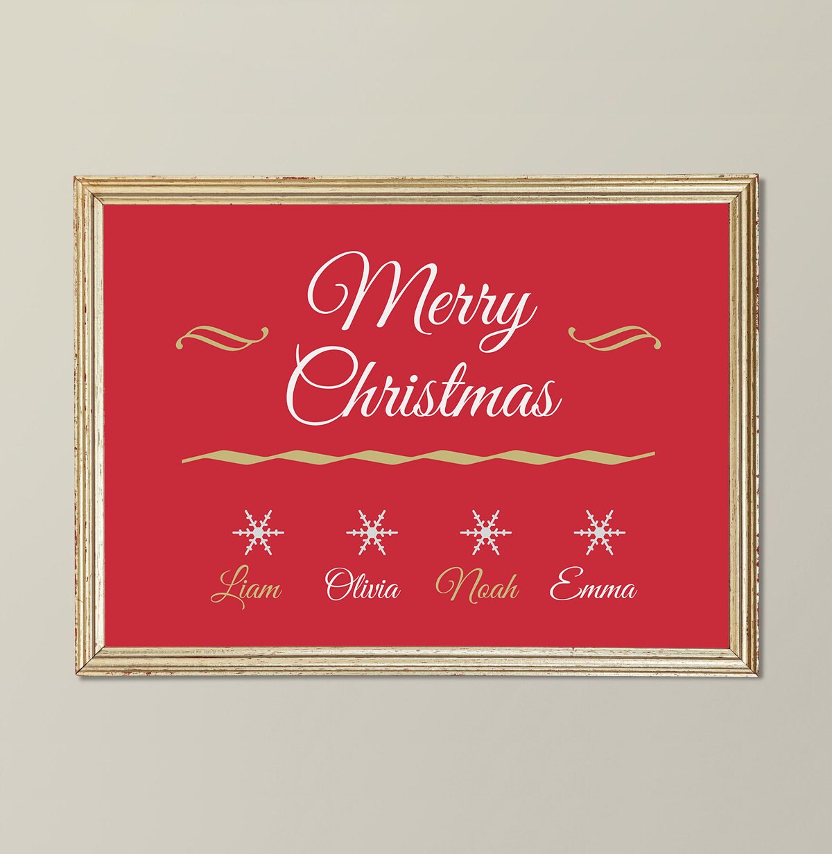 Personalised Christmas Family Print, Digital Download, Christmas Custom Gifts, Holiday Decor, Christmas Decor, Personalised Name Print
