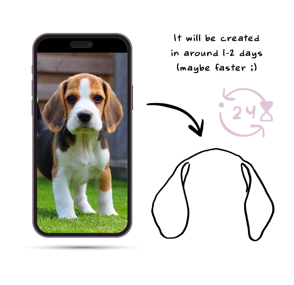 Custom Pet Ear Outline ~ Digital Download