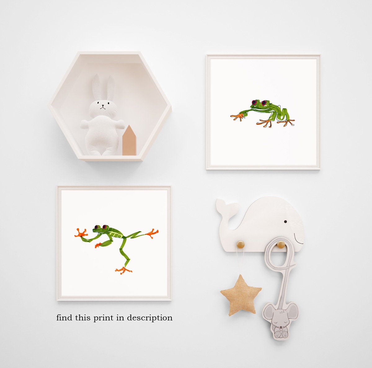 Frog Room Decor, Digital Download, Frog Printable, Frog Ornaments, Frog Png, Frog Decor, Cute frog, Frog Print, Funky Wall Art