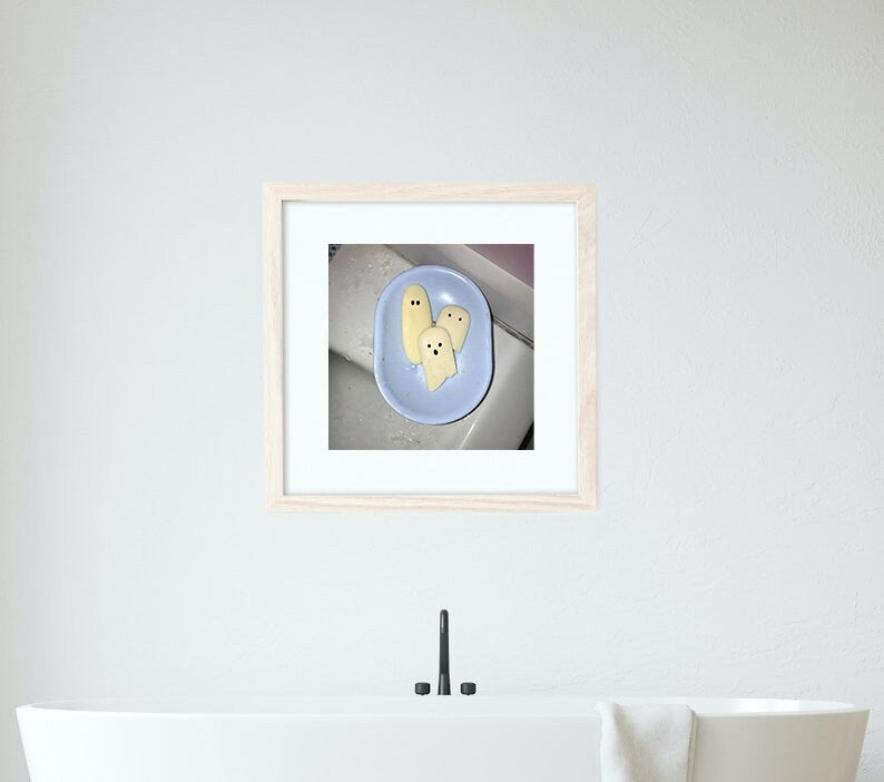 Whimsical Halloween Print, Bathroom Decor, Soapy team, Digital Download, Funny Ghost Printable Decor, Funky Wall Art