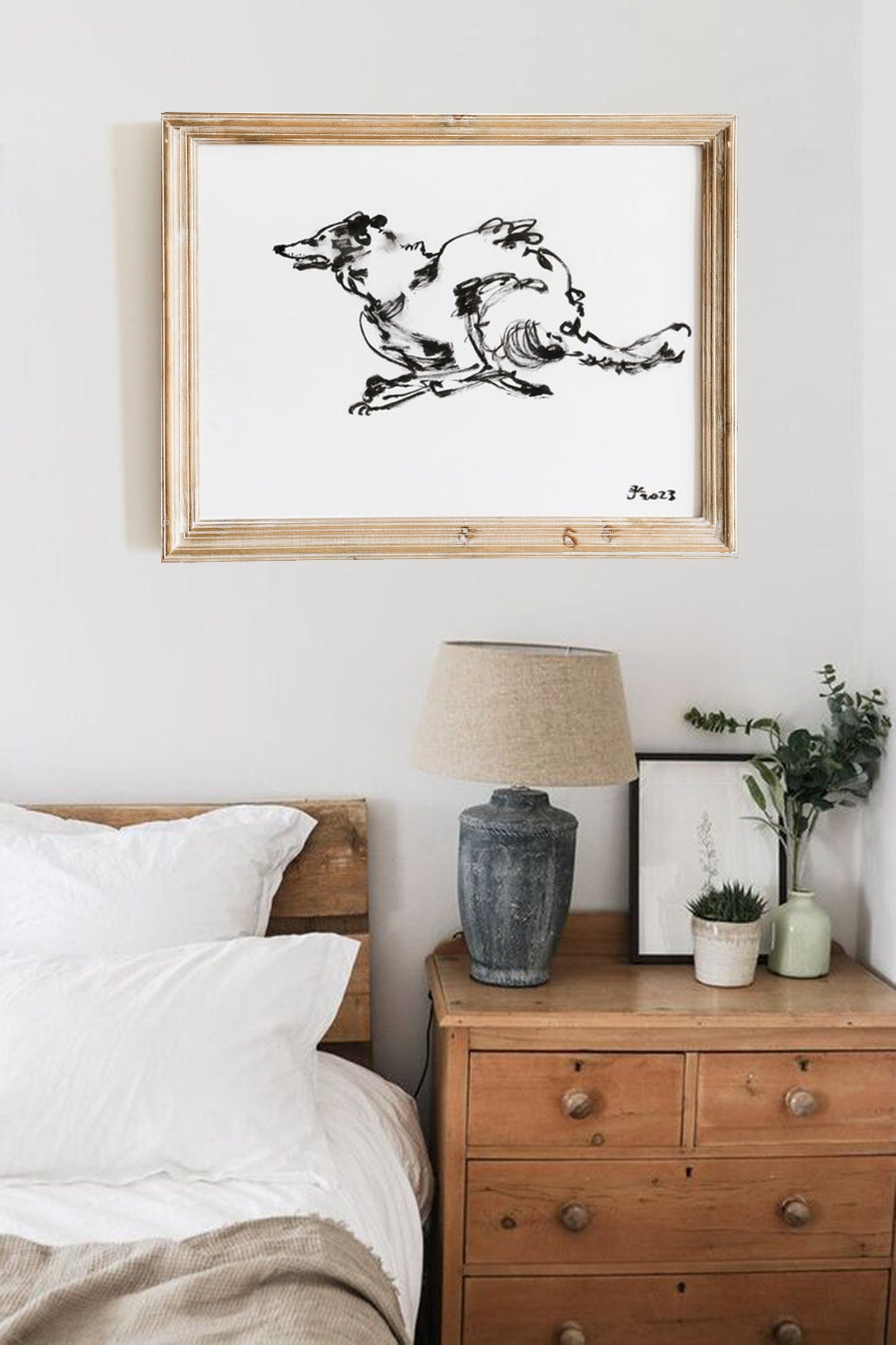 Hunting Dog, Borzoi or Russian Hunting Sighthound, Borzoi Printable Art, Borzoi Drawing, Borzoi Lover, Instant Download, Russian Wolfhound