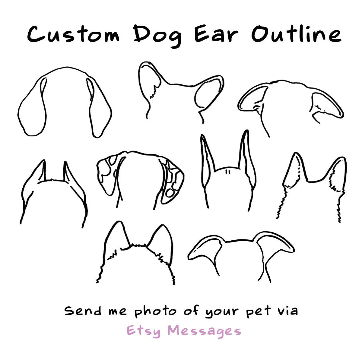 Custom Pet Ear Outline ~ Digital Download