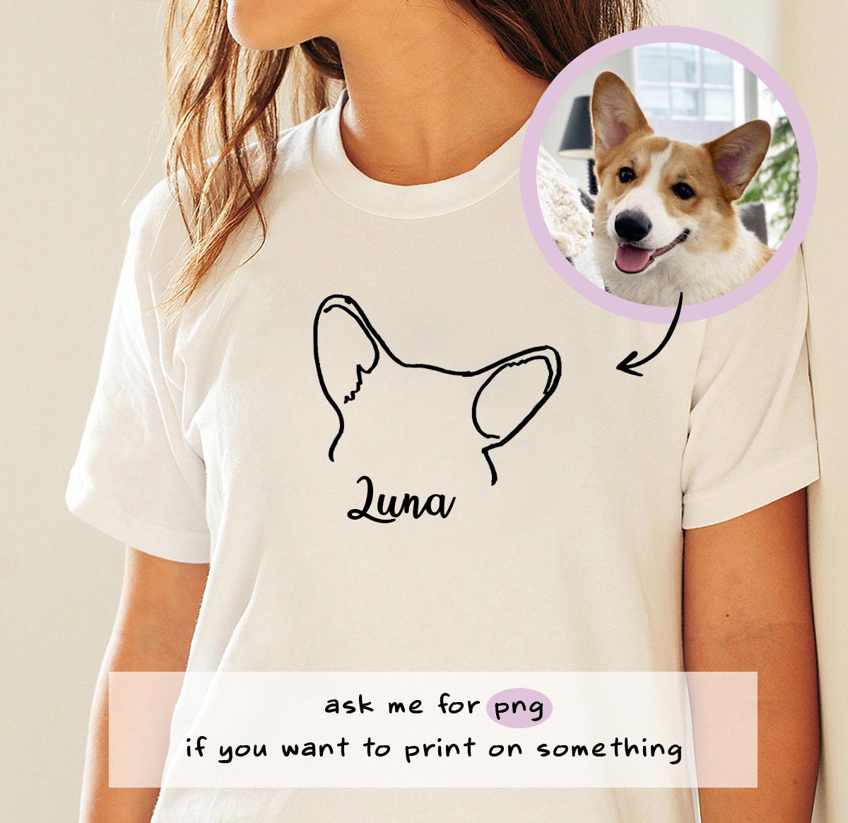 Custom Pet Ear Outline ~ Digital Download