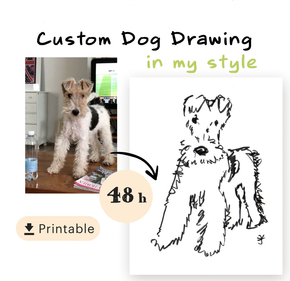 Dog Portraits from Photo ~ Digital Download
