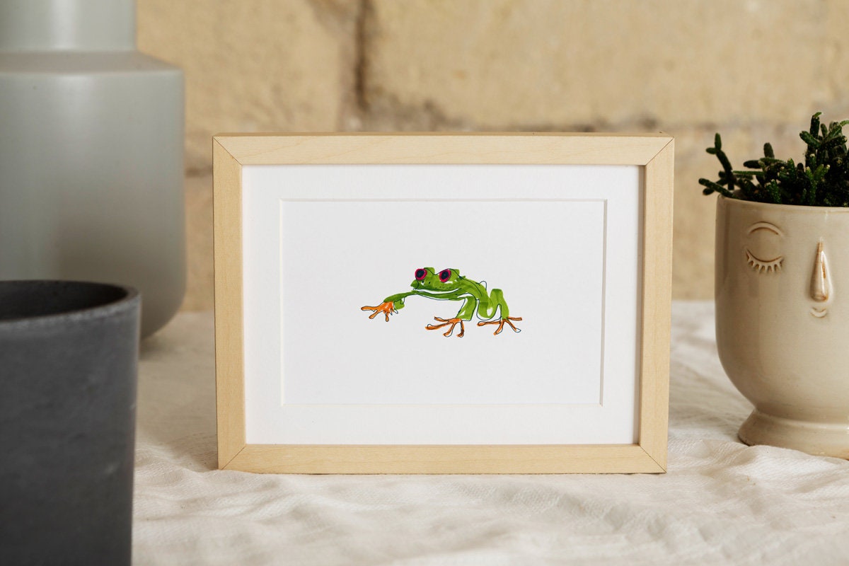 Frog Room Decor, Digital Download, Frog Printable, Frog Ornaments, Frog Png, Frog Decor, Cute frog, Frog Print, Funky Wall Art