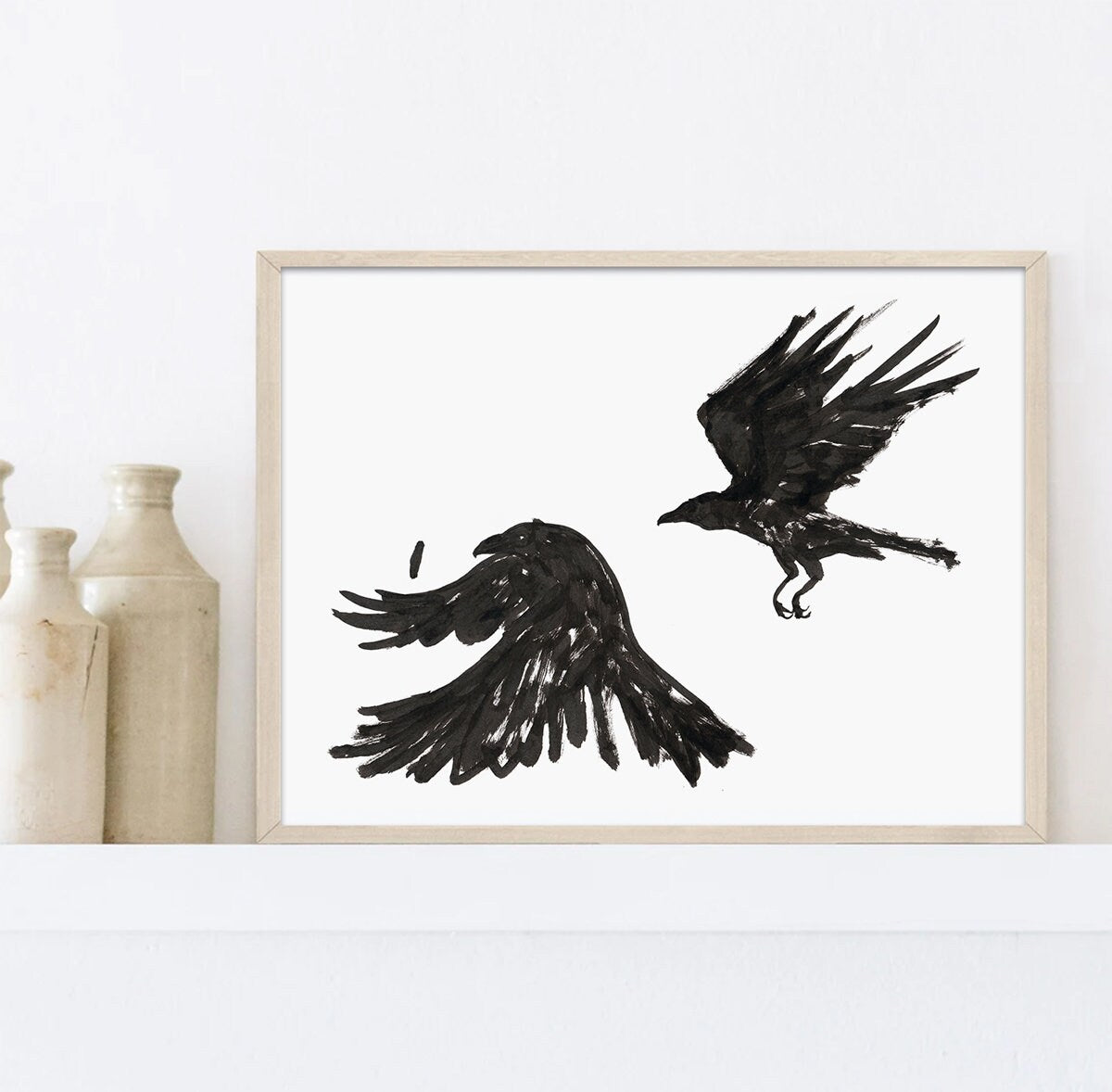 Crow Print, Digital Download, Raven Illustration, Black Bird Poster, Crow Png, Crow Svg, Dark Raven Art, Halloween Decor, Edgar Allen Poe