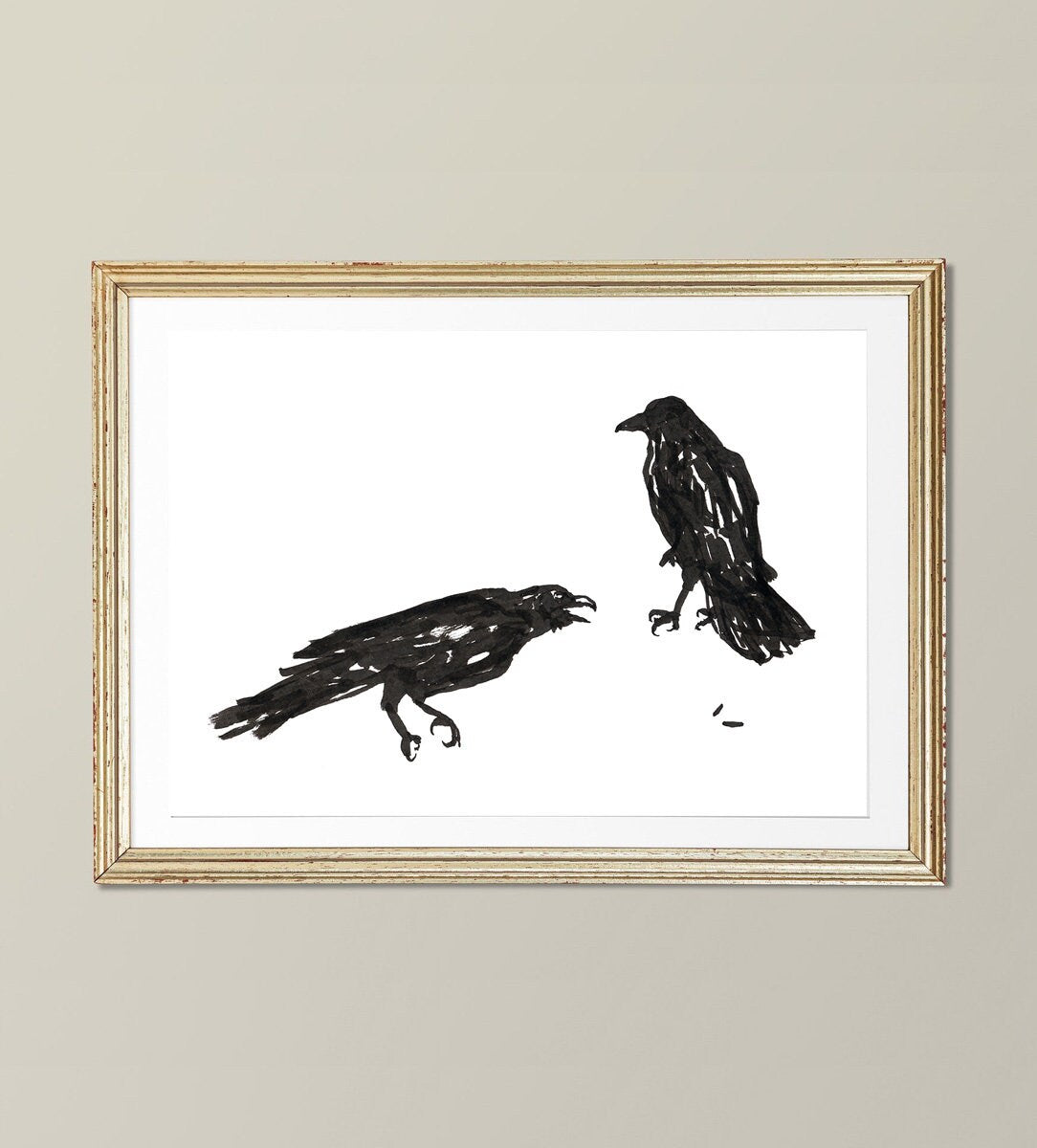 Crow Art, Minimalist Crow Art, Crow Sketch, Gifts for Goth, Crow Drawing, Spirit Animal Print, Edgar Allen Poe, British Garden Birds, Raven