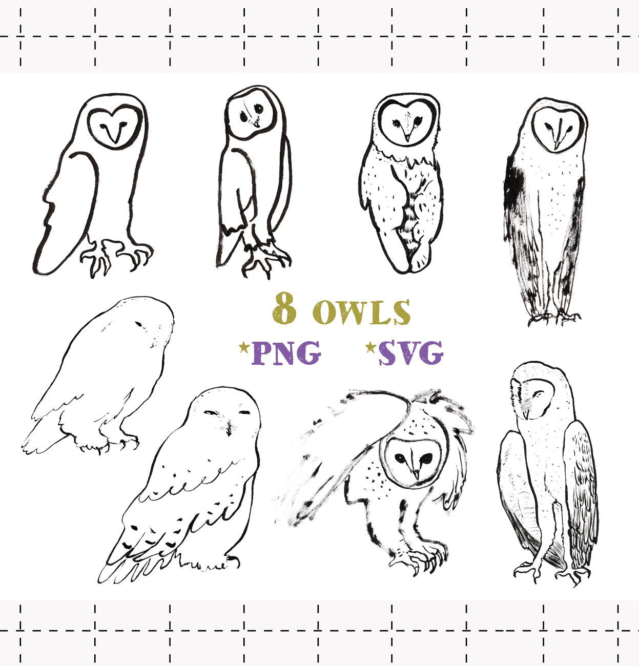 Owl Svg, Owl Png, Owl Outline, Owl Cut file, Owl Clipart, Barn Owl Svg, Snowy Owl Swg, Snowy Owl Png, Barn Owl Png, Owl Svg for Cricut