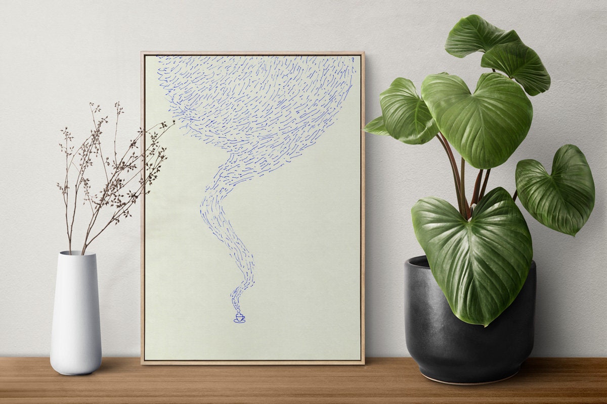 Coffee Bar Print, Digital Download, Cute Coffee Print, Picture Coffee cup, Mini Coffee Cup Illustration, Tea Print, Tea Ceremony Decoration