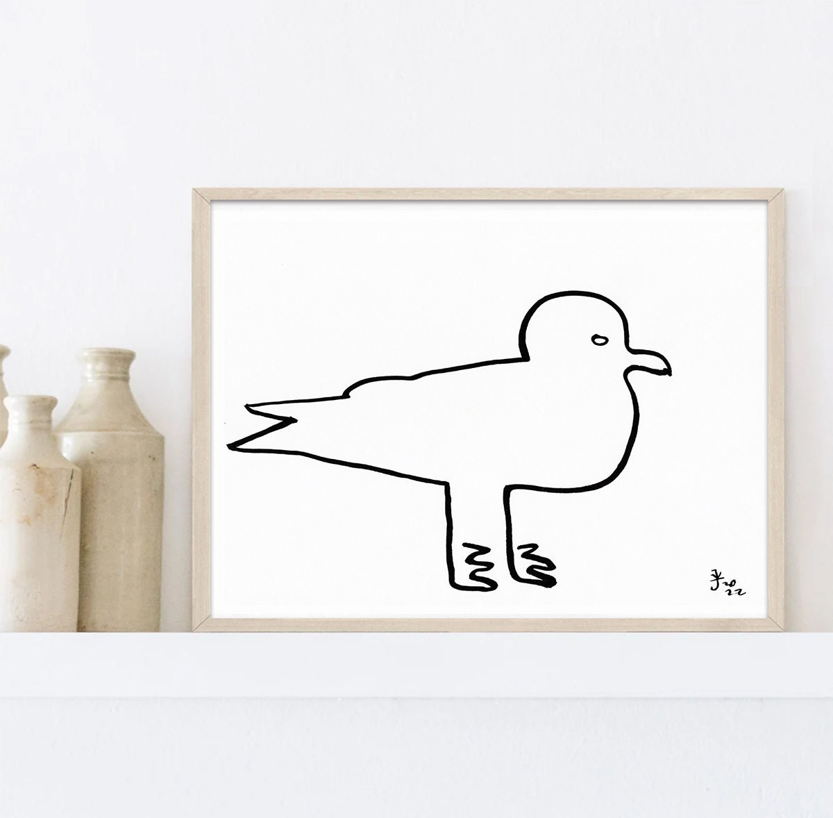 Minimalist Seagull Print, Instant Download, Svg Seagull, Png Seagull, Line Art Coastal Decor, Seagull Baby Shower Decor, Cut File Nautical