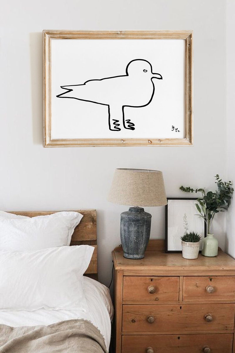 Minimalist Seagull Print, Instant Download, Svg Seagull, Png Seagull, Line Art Coastal Decor, Seagull Baby Shower Decor, Cut File Nautical
