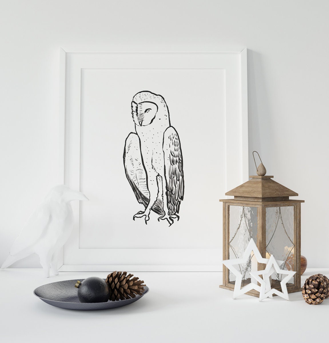 Barn Owl Art, Owl Printable, Owl Baby Shower, Owl Poster, Owl Clipart, Owl Png, Owl Gifts for Wowen, Owl Lover, Symbol of Wisdom, Magic Owl