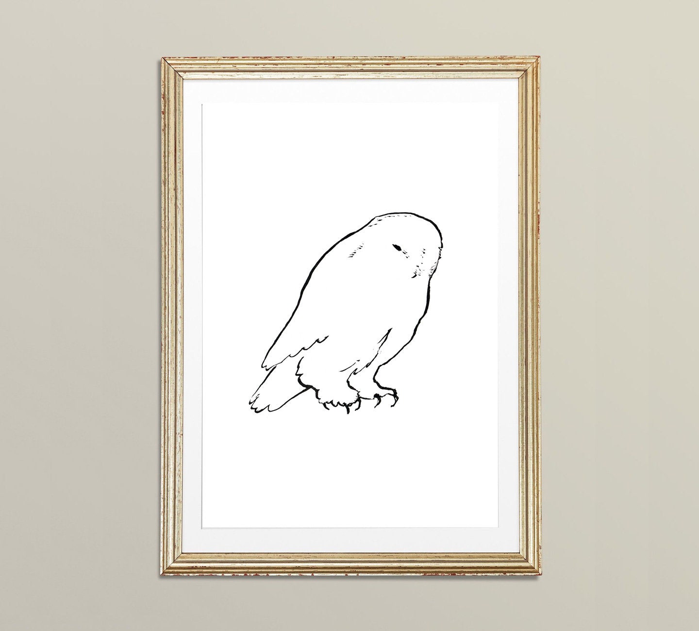 Wizard Owl, Snowy Owl Print, Instant Download, Owl Drawing, Hedwig Owl, Wisdom Symbol, Great White Owl, Scandinavian Owl, Winter Owl