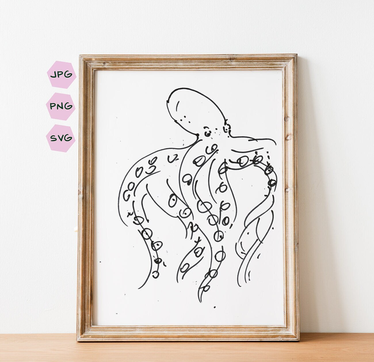 Octopus Print, Nautical Wall Art, Tentacles Printable, Digital Download, Octopus Png, Octopus Svg, Octopus Cut File, Silhouette Octopus Art