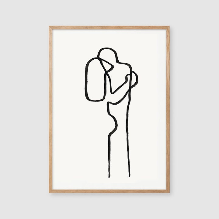 Couples Gift Print, Valentines Day Gift, Instant Download, Love Digital Art, Silhouette Line Art, Valentine Printable, Date Night ideas