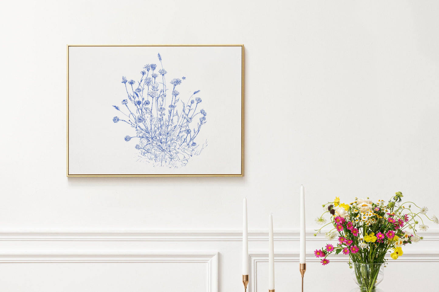 Calendula Print, Botanical Wall Art, Aesthetic Apartment Decor, Digital Download, Plant Drawing, Flower Print, Botanical Illustration, Boho