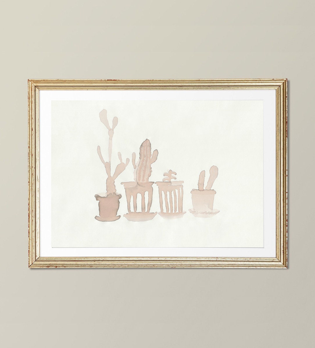Cactus Print, Home Plants Botanical Wall Decor, Digital Download, Succulent Print, Cactus Lover Gifts, Boho Printable Art, Watercolor Cactus