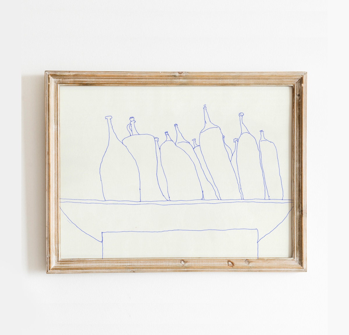Minimalist Kitchen Print, Printable Bottle Art, Bar Cart Print, Wine Bottle Wall Art, Drink Still Life, French Farmhouse Kitchen Print