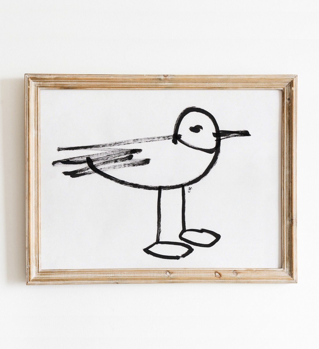 Bird Print, Seagull Digital Download, Bird Drawing, Simple Decor, Downloadable Print, Nursery Bird Art Wall Art