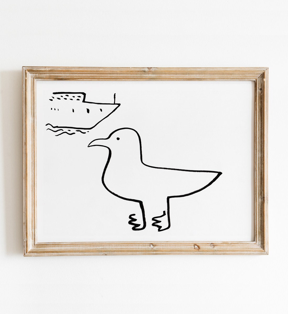 Nautical Print, Seagull Print, Downloadable Art, Seagull Printable Illustration, Ocean Print, Maritime Wall Art, Coastal Room Decor