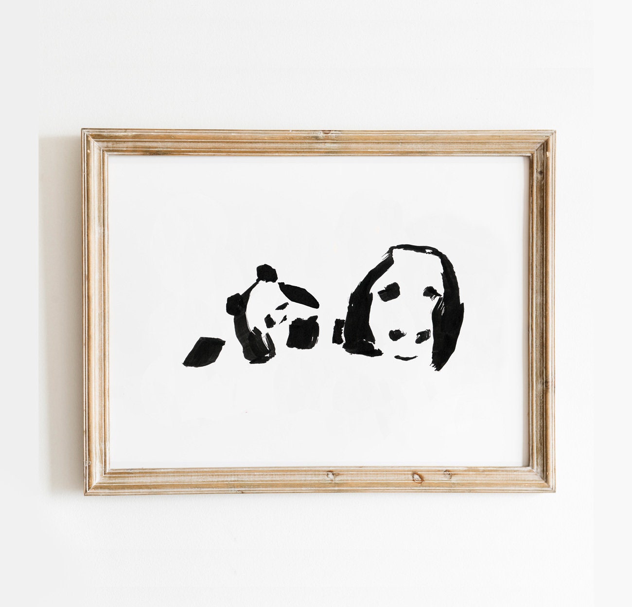 Abstract Panda Print, Black and White Wall Decor, Minimalist Panda Art, Cute Panda, Giant Panda, Wildlife Print, Animal Decor